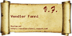 Vendler Fanni névjegykártya